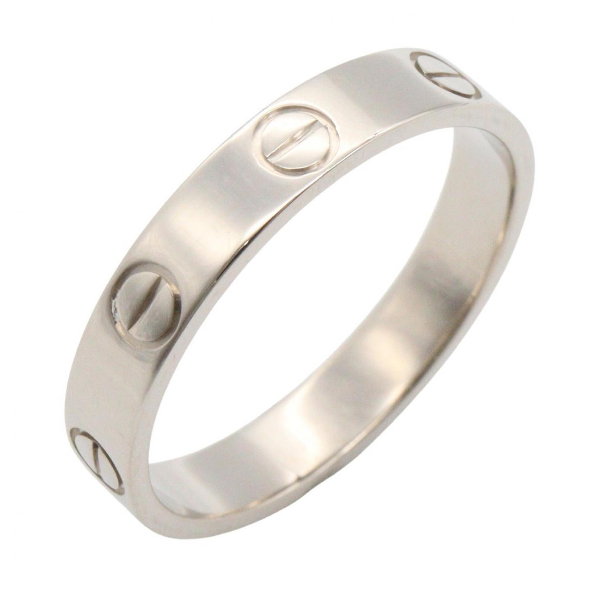 Cartier Mini Love Ring, 18K White Gold (18KWG), Women\'s, Silver Tone, B4085153