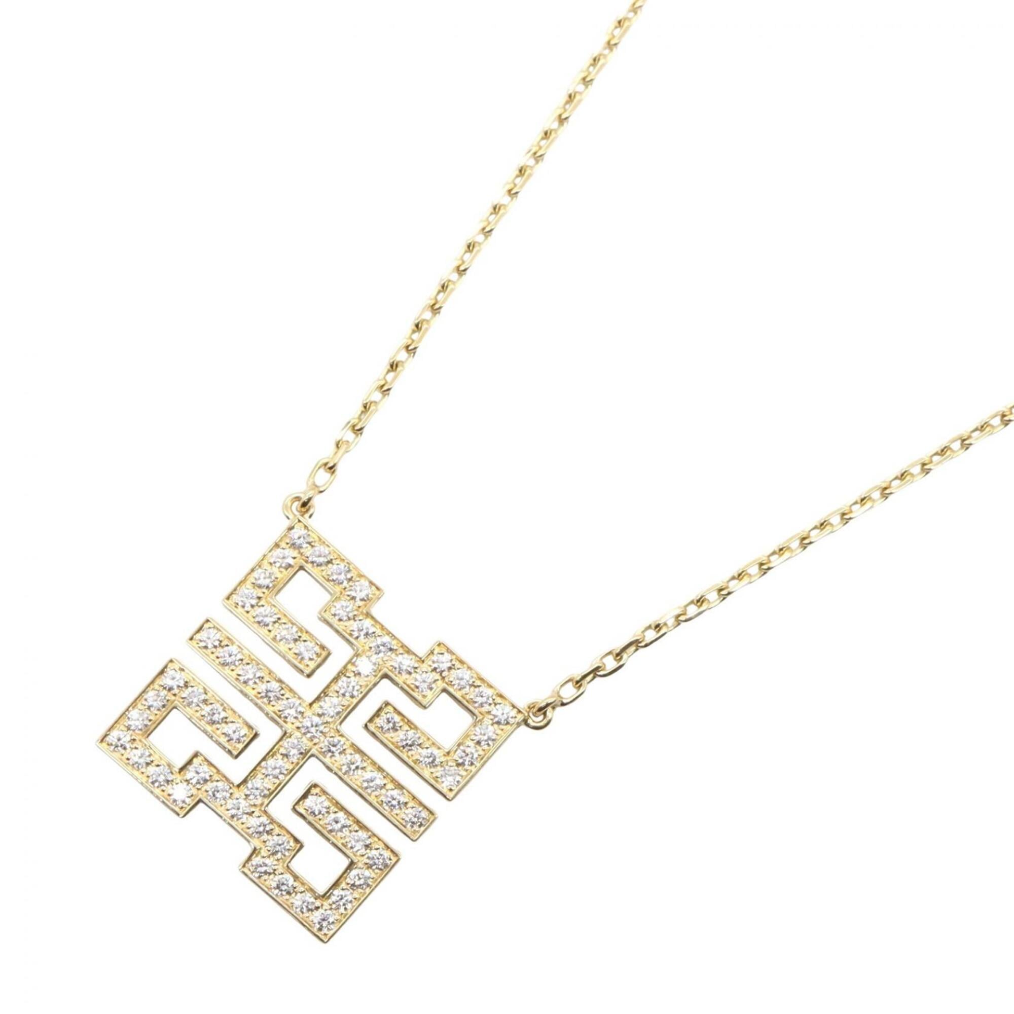 Cartier Wish Knot Mini Diamond Necklace, 18K (Yellow Gold), Diamond, Women\'s, Gold Tone, Clear Tone