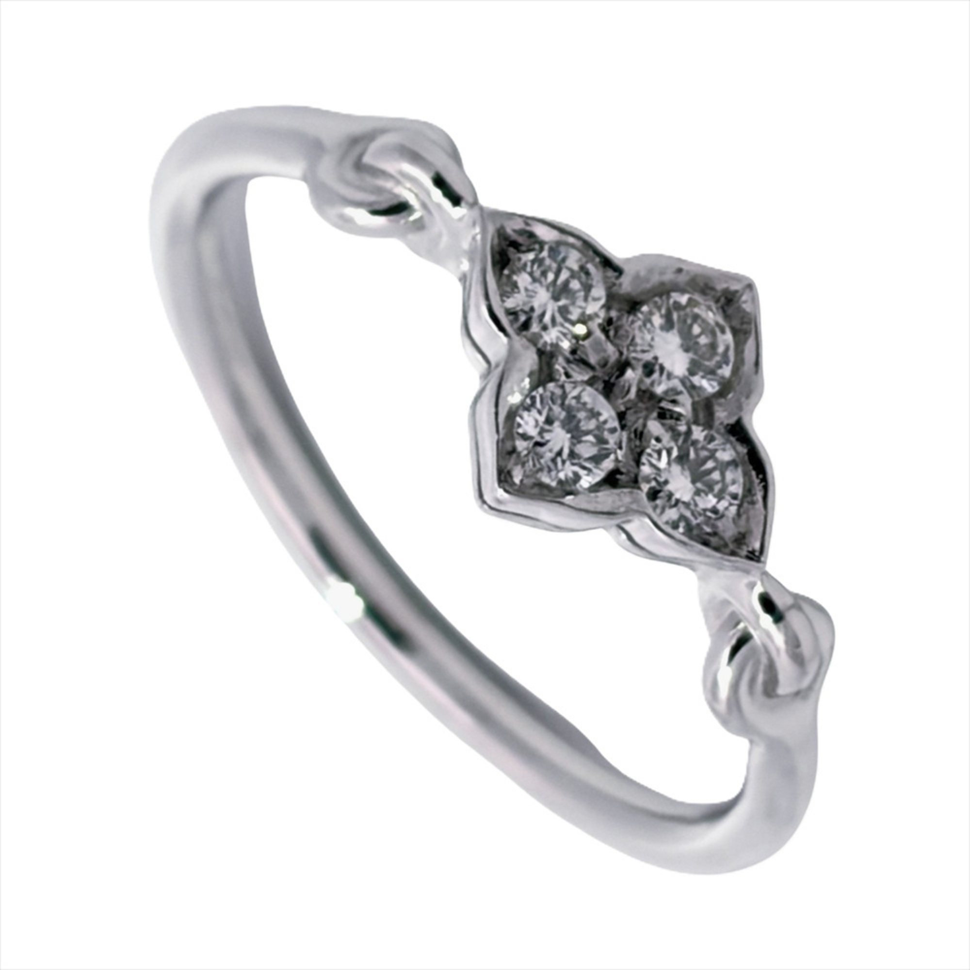 Cartier Hindu 4P Diamond Ring, Size #47, 18K White Gold, 1.8g