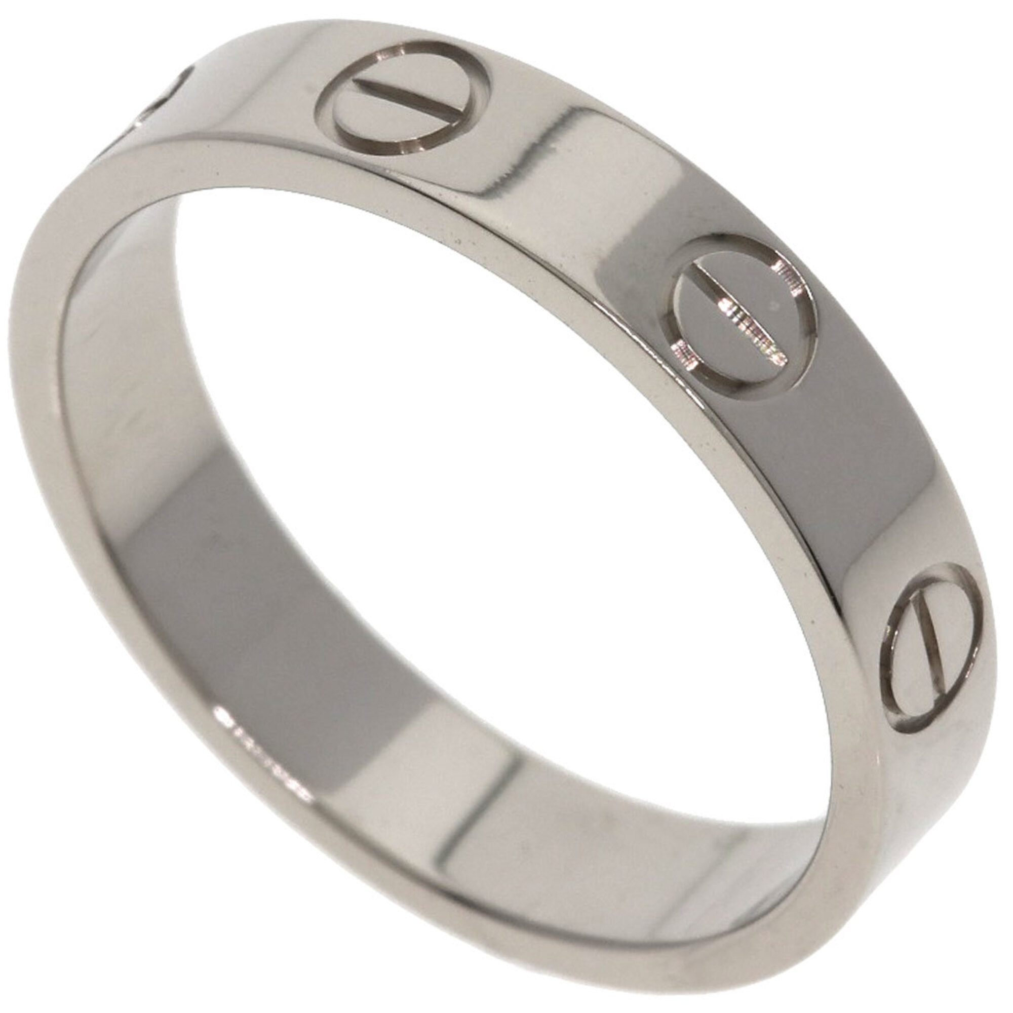 Cartier Mini Love Ring #49, 18K White Gold, Women\'s Ring, CARTIER