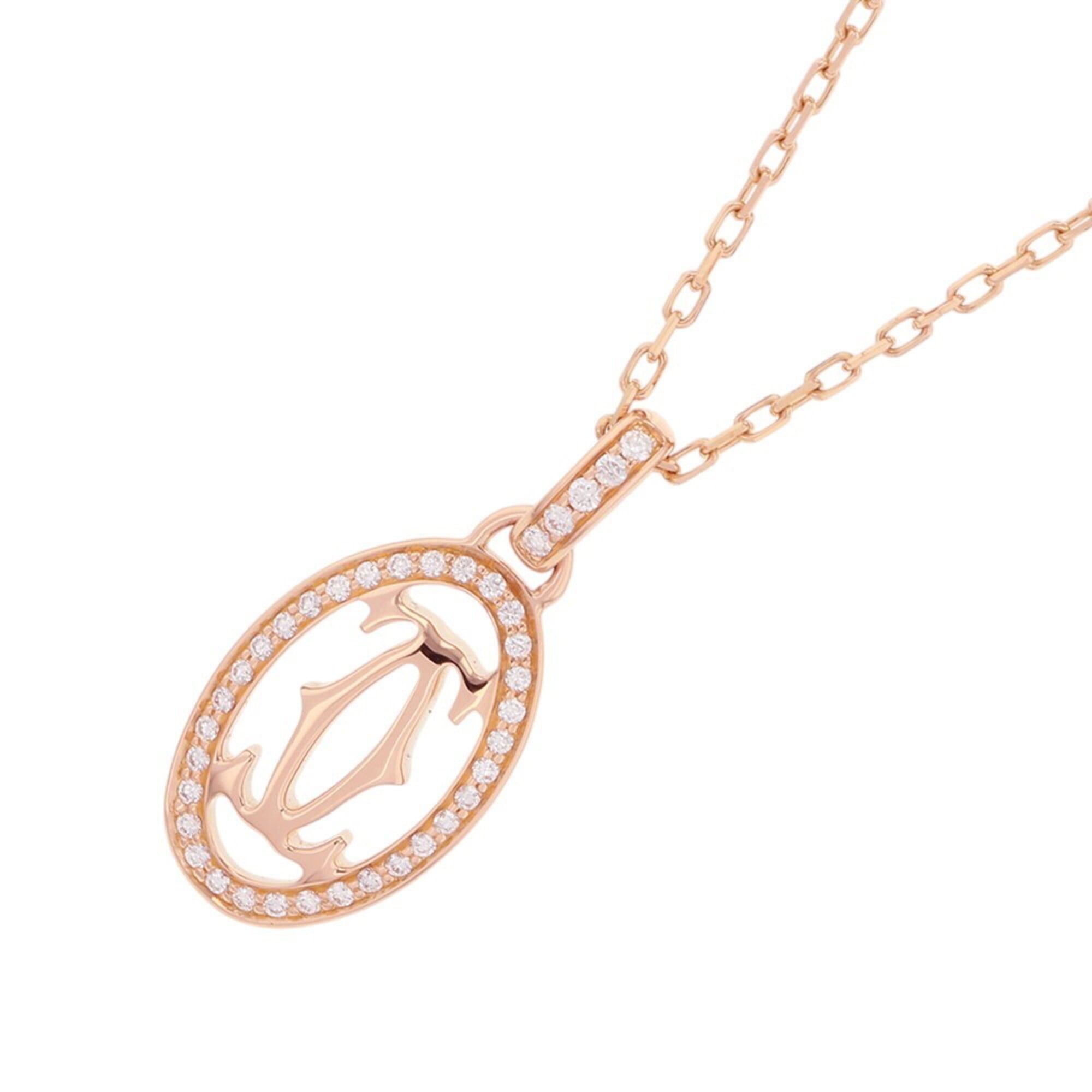 Cartier Double C Diamond Necklace in 18K Pink Gold (B7219300) - Pendant