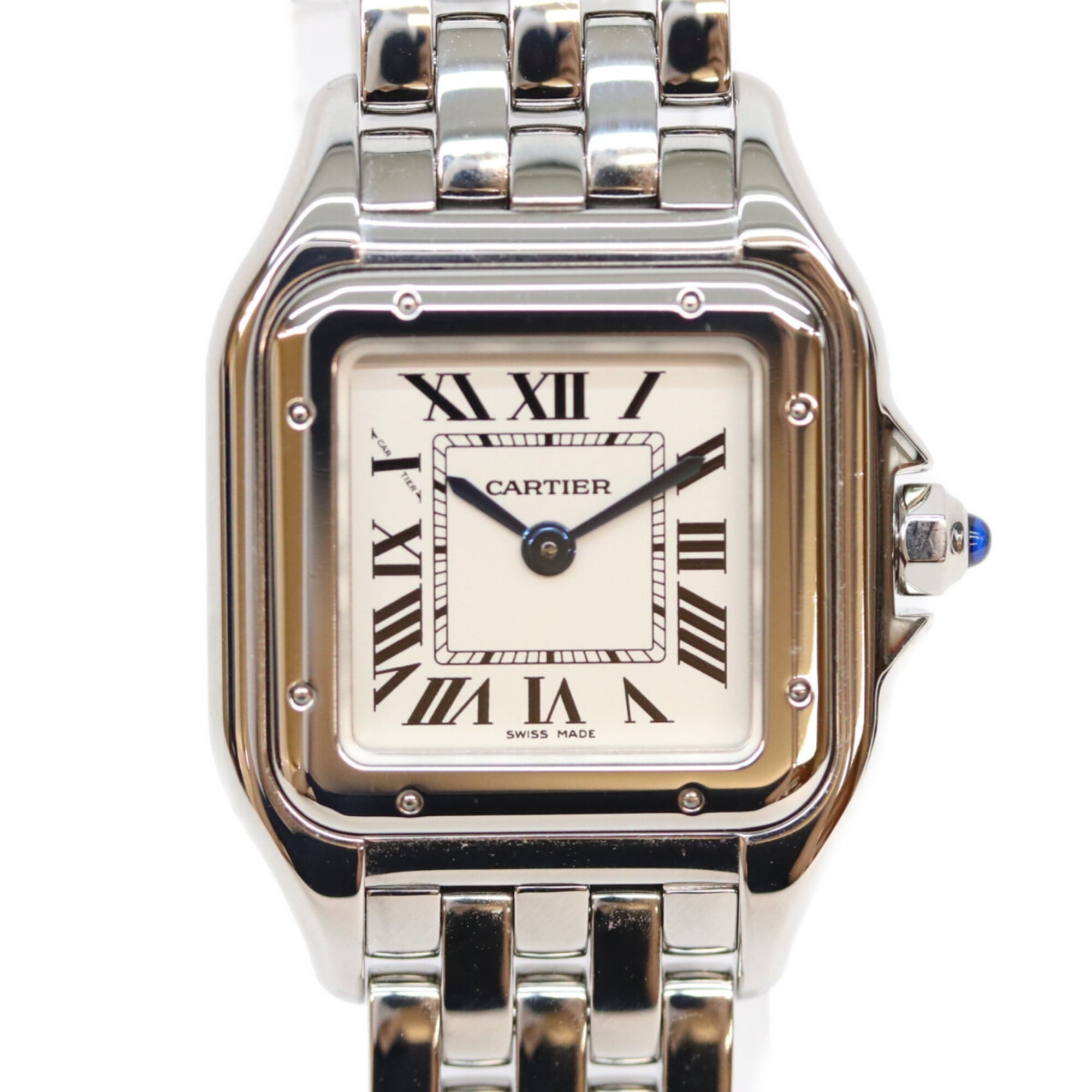 Cartier WSPN0006 SS Panthre de SM Watch Quartz Wristwatch Silver Dial Ladies