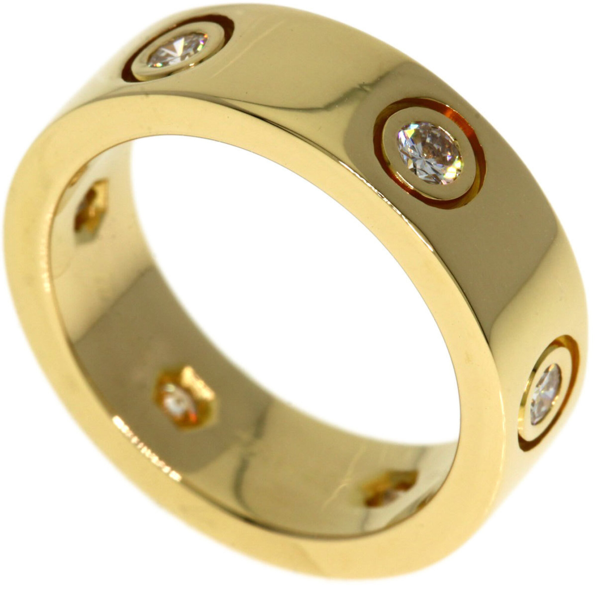 Cartier Love Ring, Full Diamond, Size 47, 18K Yellow Gold, Women\'s CARTIER