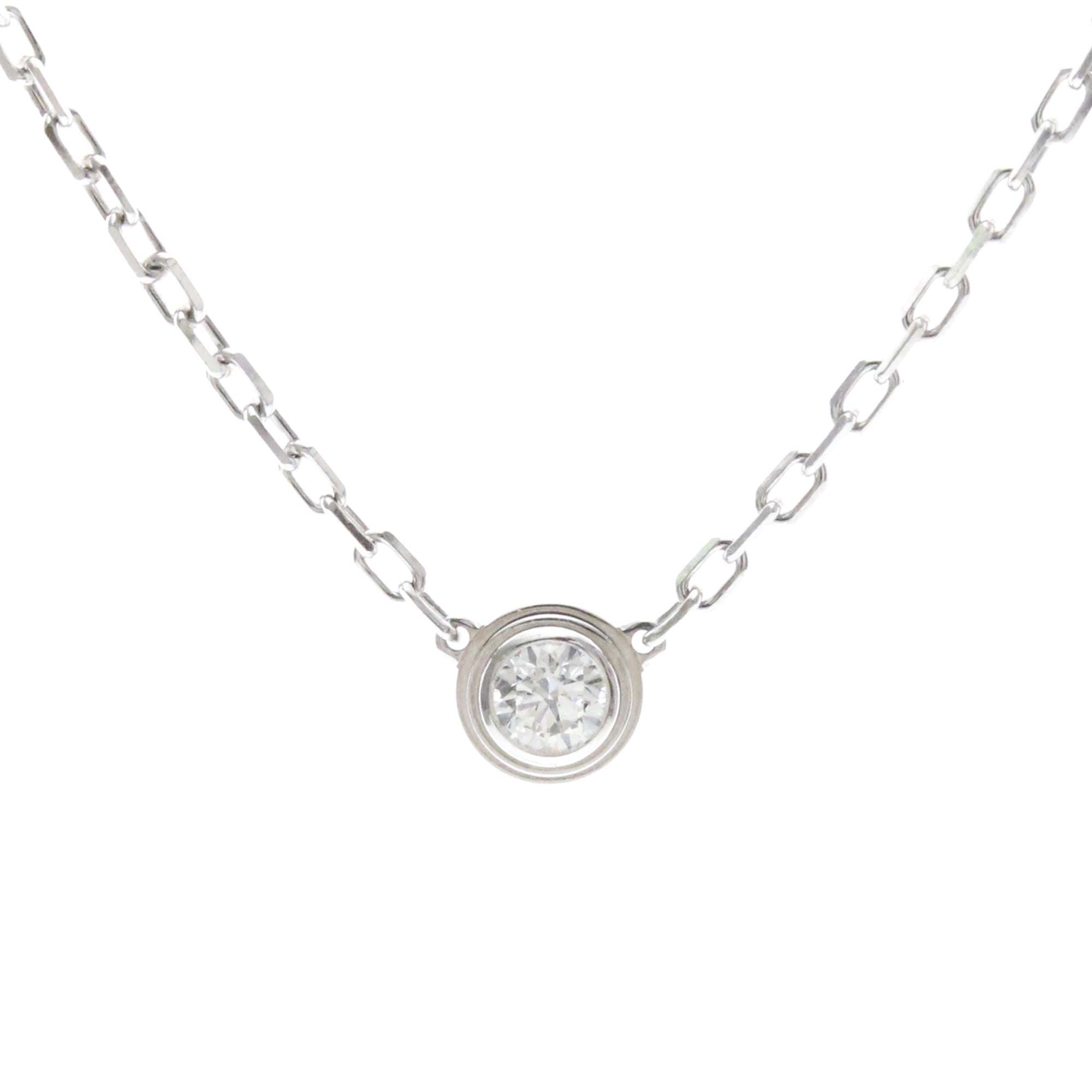 Cartier Damour Necklace SM White Gold (18K) Diamond Men,Women Fashion Pendant Necklace (Silver)