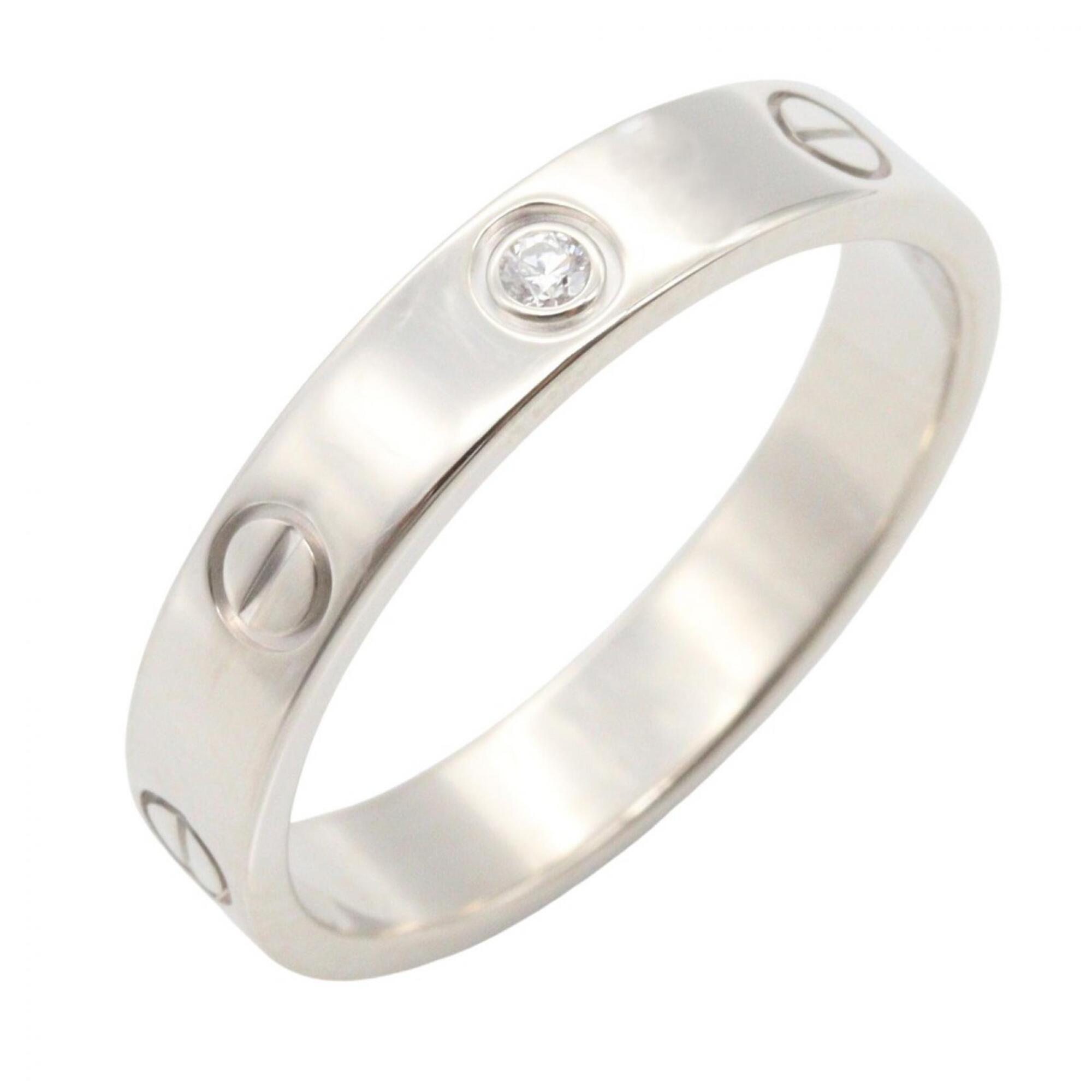 Cartier Mini Love Ring 1PD Ring, Jewelry, 18K White Gold (Diamond), Men\'s/Women\'s, Silver/Clear To