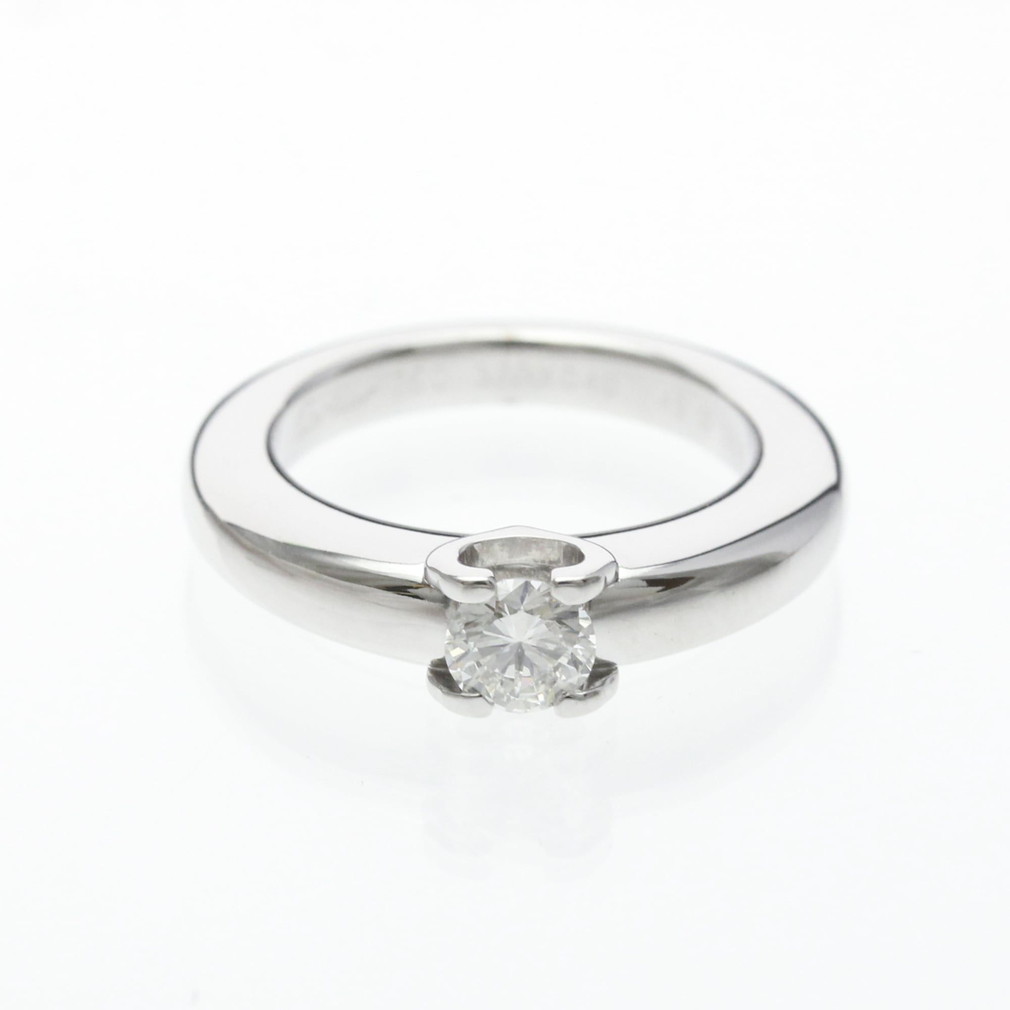 Cartier C de Solitaire Ring 0.37CT White Gold Condition Rank A Weight 8.2g