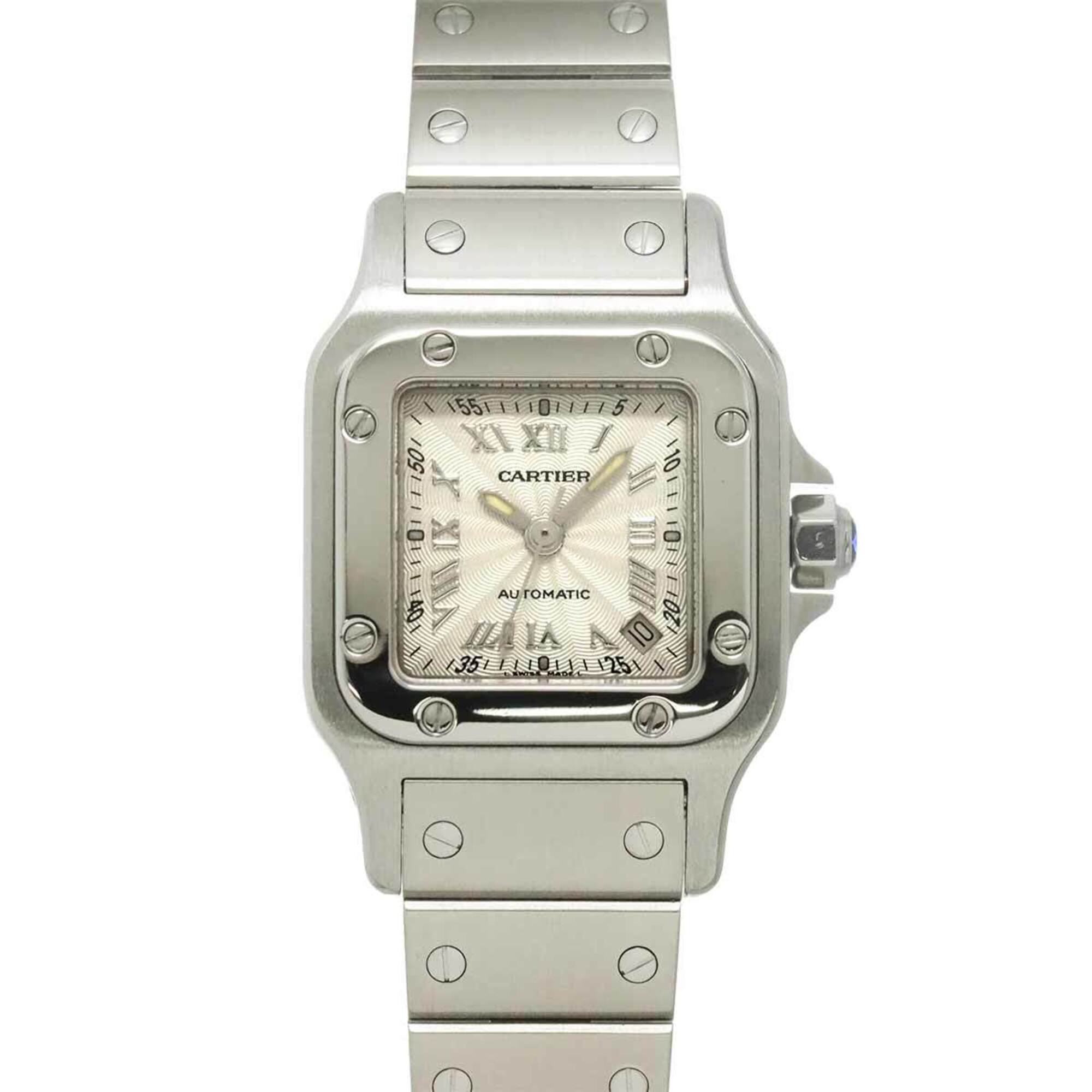 Cartier Santos Galbee SM W20044D6 Ladies\' Watch, Date, Silver, Automatic Movement