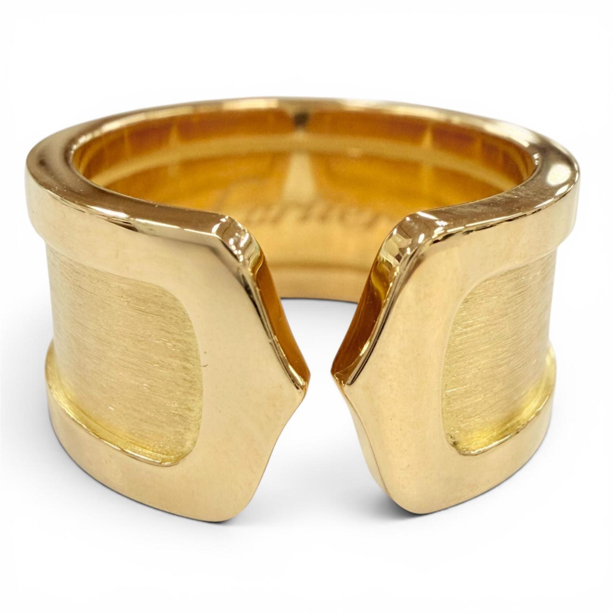 Cartier K35344 C2 Wide Ring 750 (YG) Yellow Gold Ring, Size 52, Weight 12.11g, Women\'s