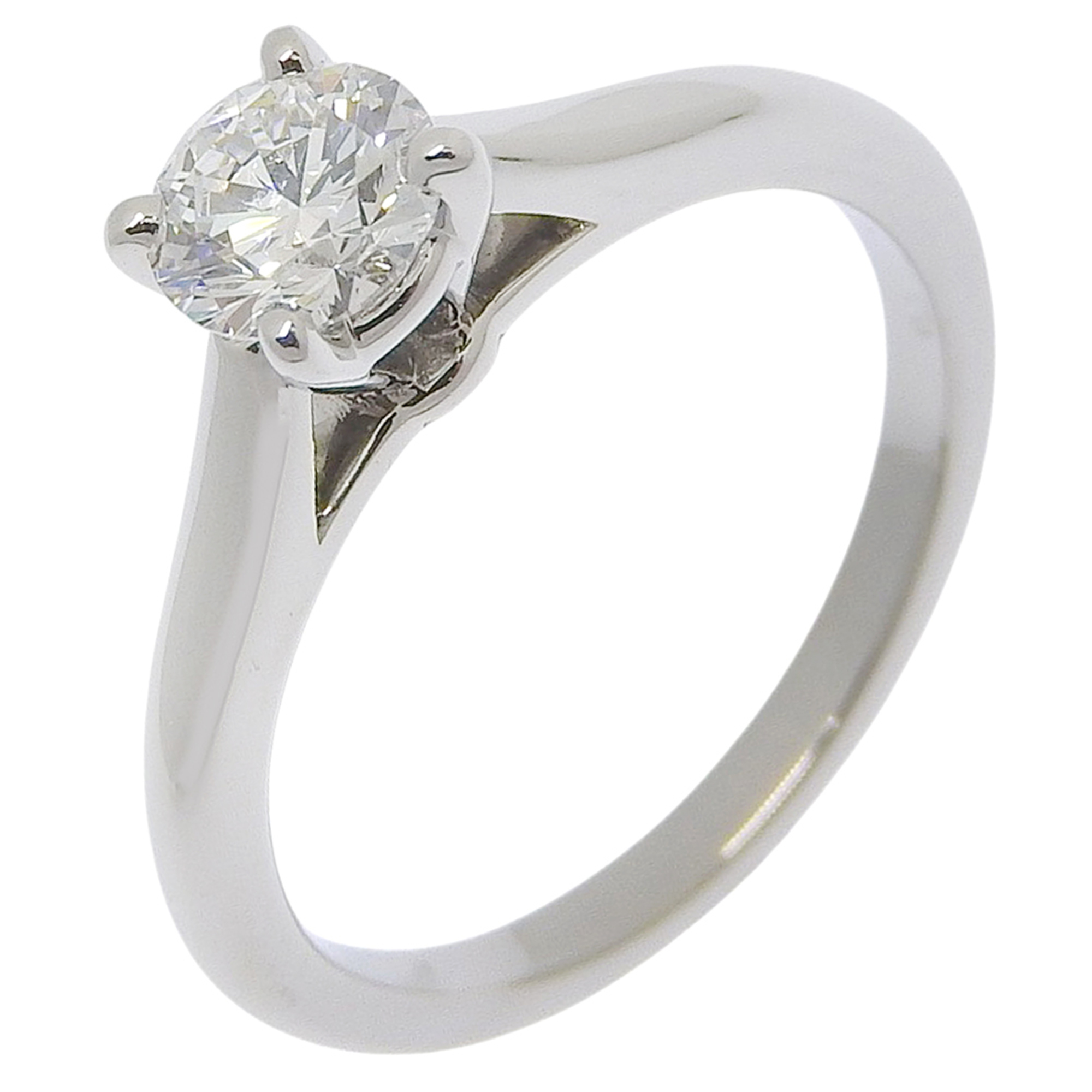 Cartier Solitaire Ring, Size 7.5, 0.46/E/VS1/EX, Platinum 950 with Diamond, Approx. 3.9g, Women\'s.