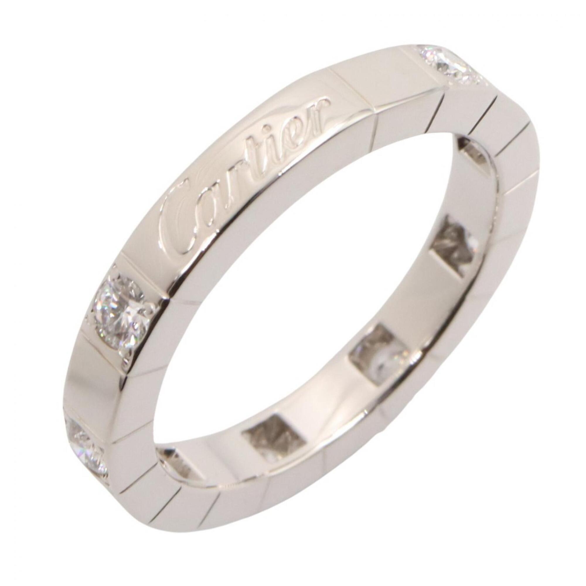 Cartier Lanieres Diamond Ring - 18K White Gold (18KWG) Women\'s Silver/Clear Tone