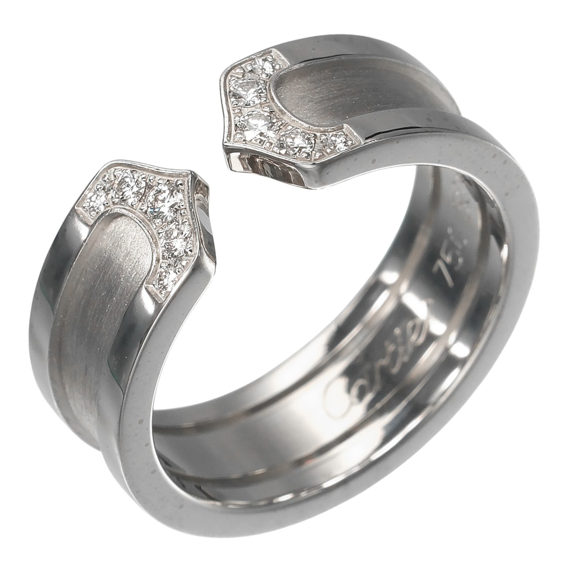 Cartier Ring 2C, Size 10, Approx. 7.35g, 18KWG White Gold, Diamond Ring, CARTIER