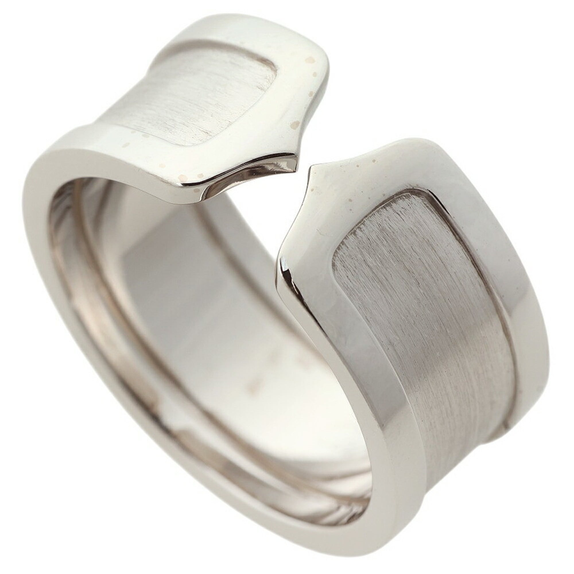 Cartier C2 Ring (2C Ring), approximately 14.5g, 18K White Gold, Size #60 (approximately US size 19.5