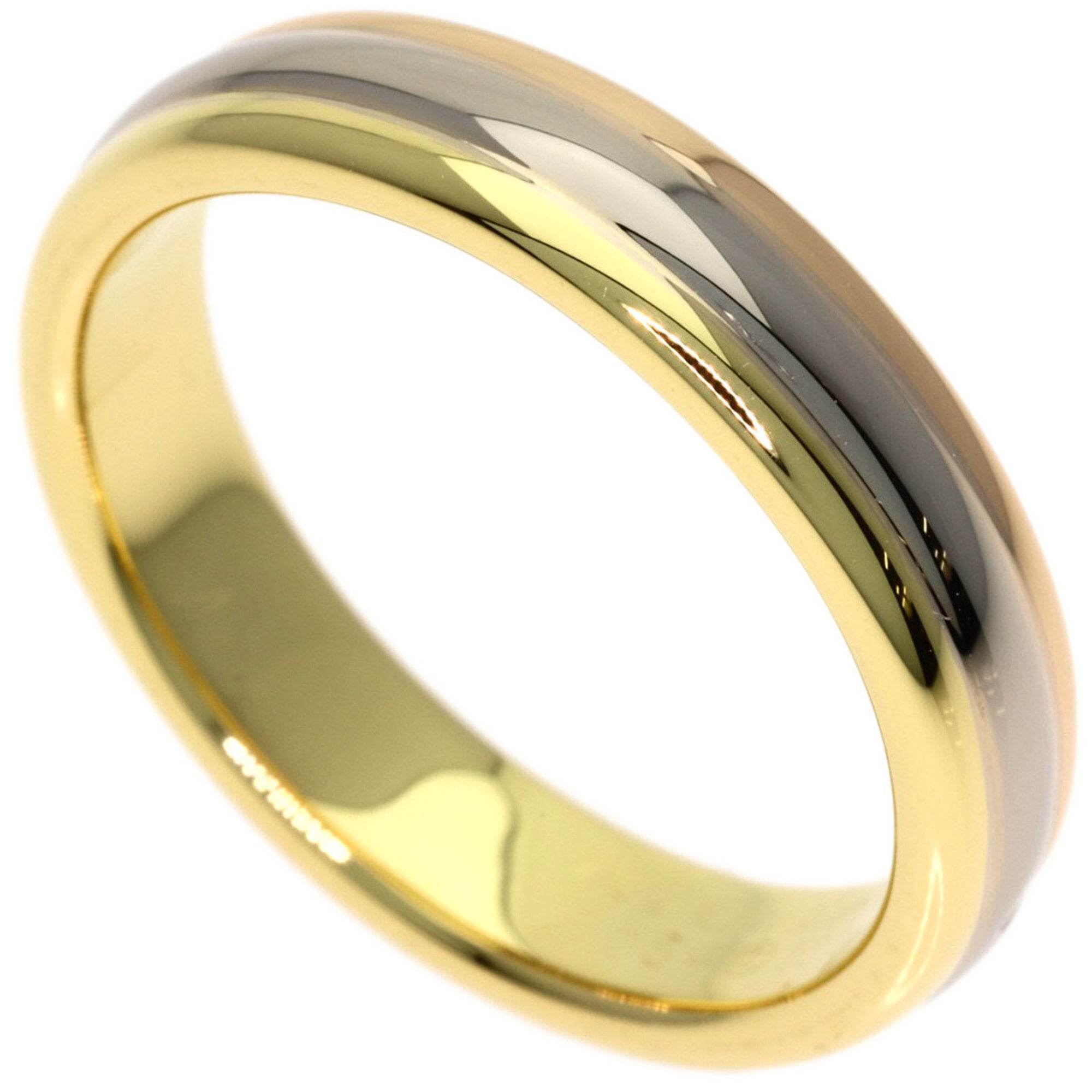 Cartier 3-color #54 ring in 18K yellow gold/18K rose white gold for women.