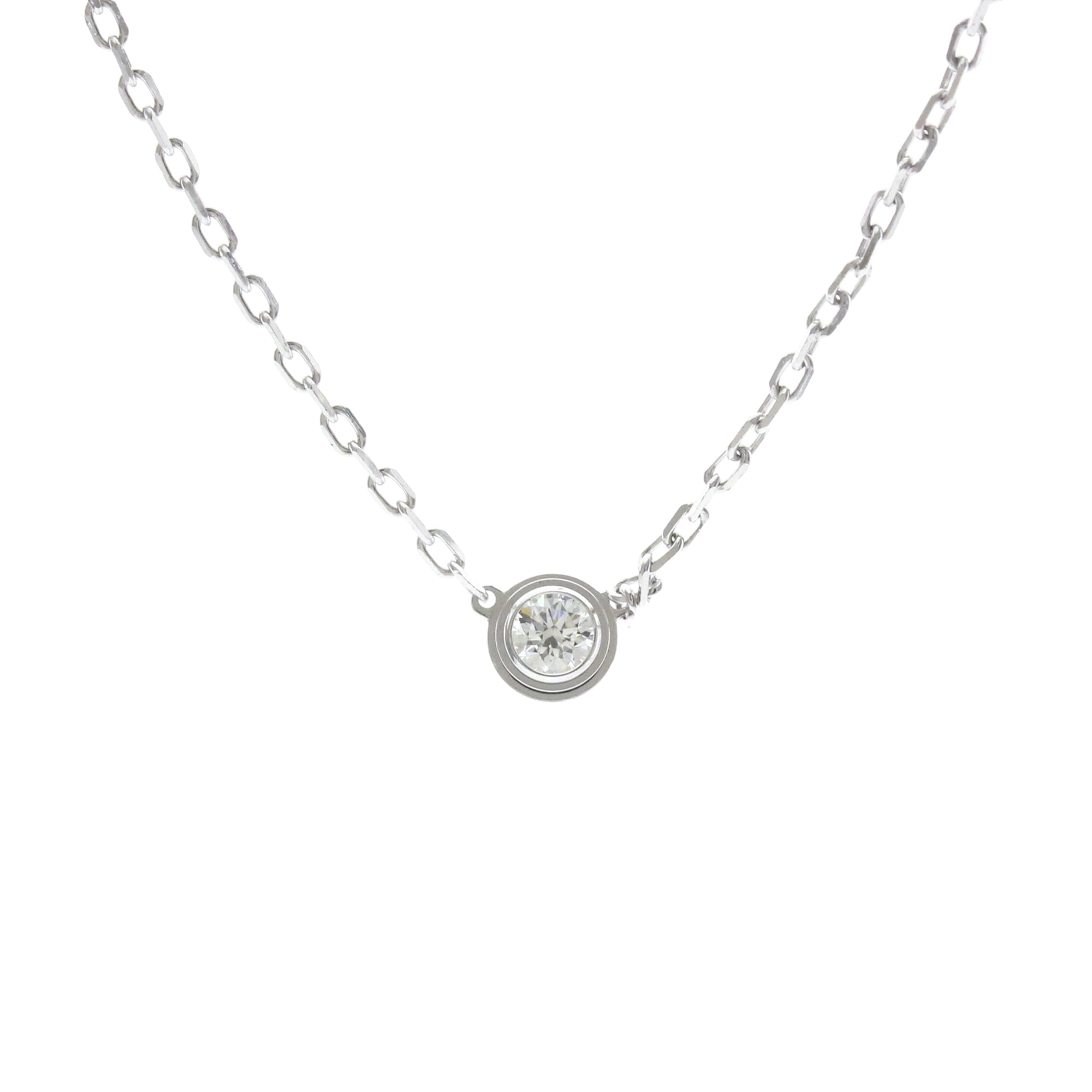 Cartier Damour Necklace SM Small Model White Gold (18K) Diamond Men,Women Fashion Necklace (Silver)