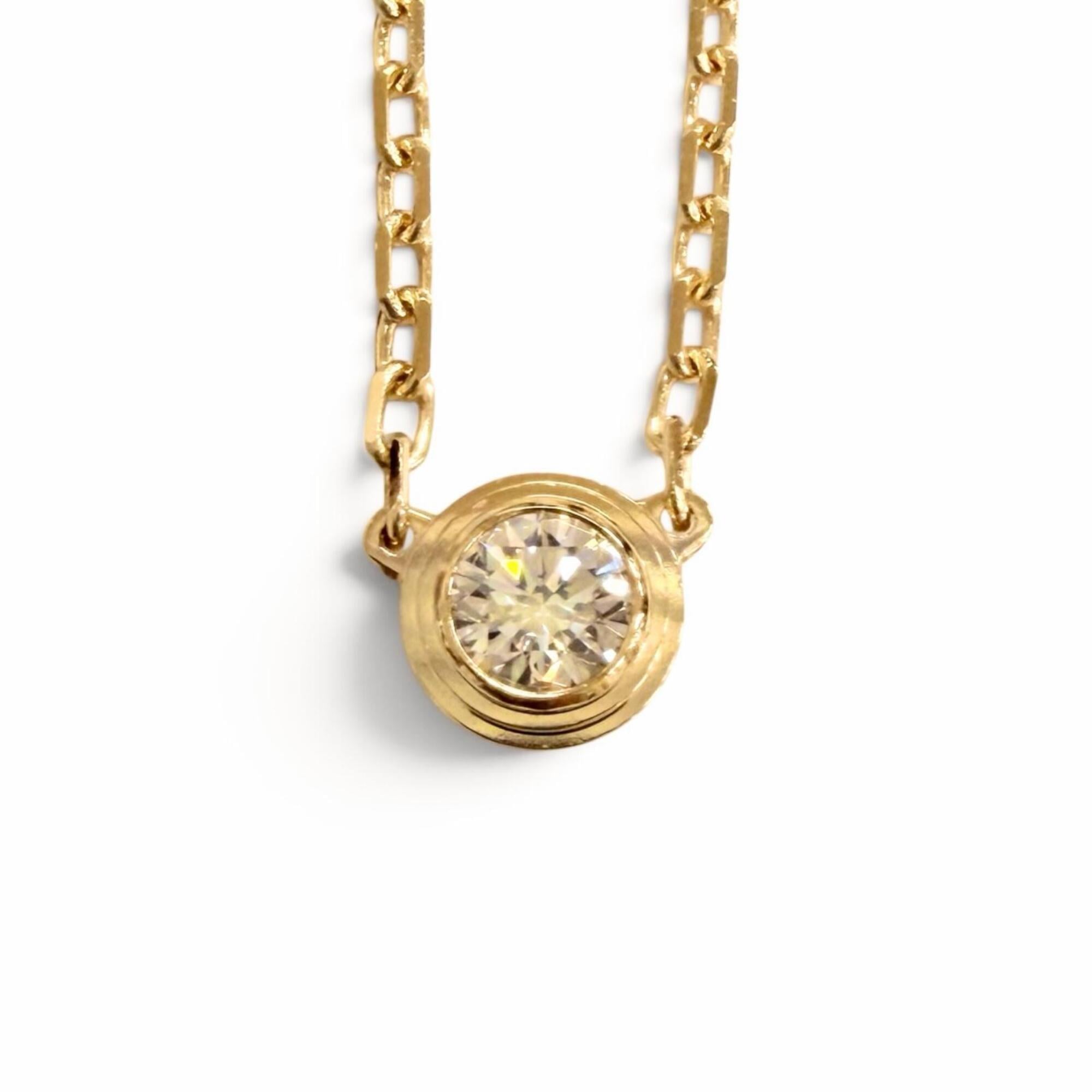Cartier 543GRZ Damour SM Diamond Necklace, 750 (YG), purchased April 2014, Yellow Gold, Weight 2.8g,