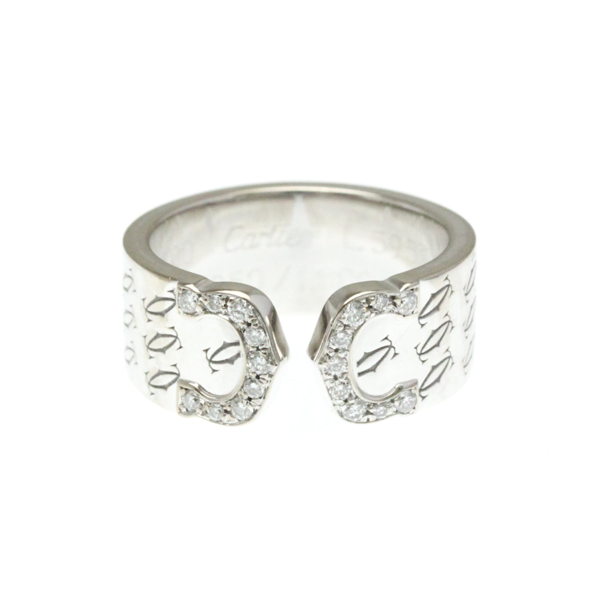 Cartier C2 Diamond Ring White Gold (18K) Fashion Diamond Band Ring Silver