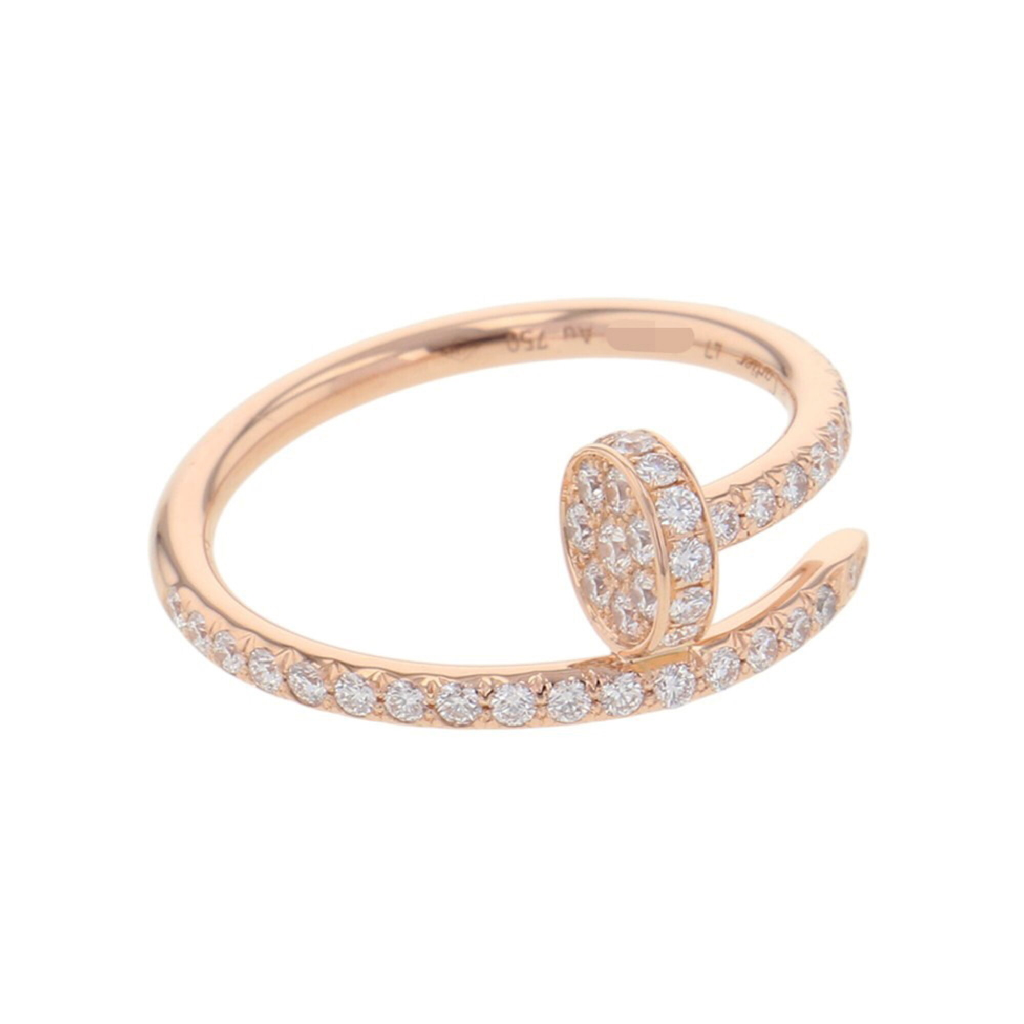 Cartier Juste un Clou SM Small Model Ring with 53 Diamonds (0.40ct total), 18K Pink Gold, Size 47, B