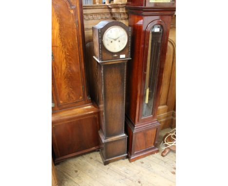 A 1930's oak cased Grandmother clock