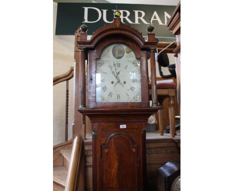 An early 19th Century mahogany cased eight day longcase clock with arched painted dial marked Elijah, Yarmouth