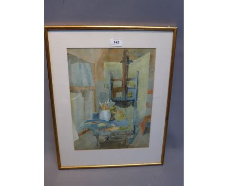 Peggie Cotter, a watercolour titled "The Old Easel".
