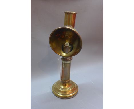 A 19th Century brass campaign reading lamp. H-32cm