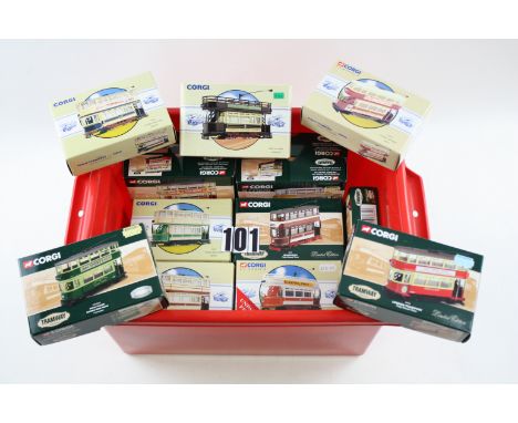 Corgi Classics Trams, including 36711, 36902, 36710, 36707, CC25203, 36705 and many others, in original boxes, E, boxes G-E (