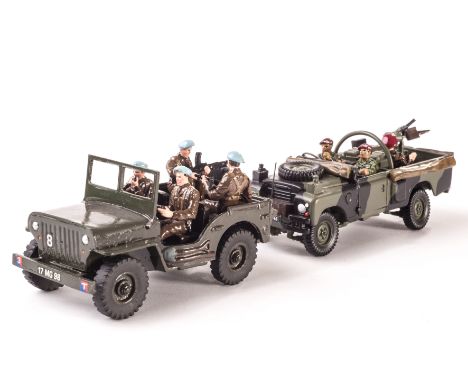 Fusilier Miniatures Army Air Corps Jeep, unmarked Airborne Land Rover, VG, (2)