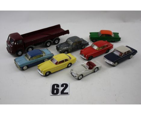 Tri-ang Spot-On Repaints, including AEC Lorry, Triumph TR3, Bristol 406, Vauxhall Cresta and others, all repainted or convert