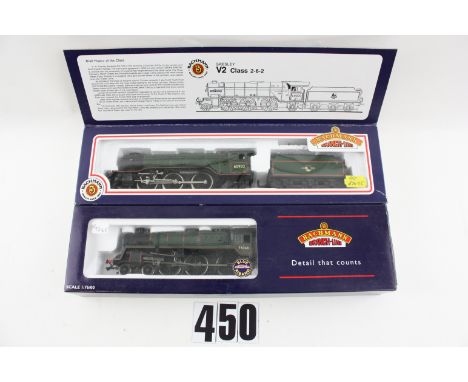 OO Gauge Steam locomotives by Bachmann: comprising V2 class 2-6-2 60903 (ref 31-554) and Standard class 4 4-6-0 73068 (ref 32