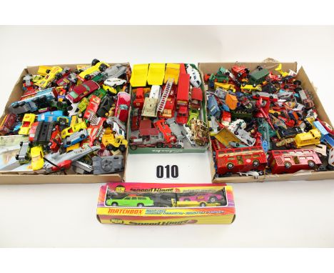 Large collection of unboxed mainly Matchbox 1:75 and larger models  from 1970's-1980's: various models from 1:75, King Size, 