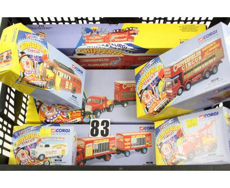 Corgi Classics Chipper field's Circus, 97885, 31902, 97886, 96905, 97889, 97896, 97022, in original boxes, E, boxes VG-E (7)