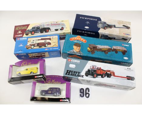 Corgi Classics modern Commercial Vehicles:  Corgi Classics Heritage Dynavia Tanker,  Hallett Silbermann, Dibnah's Choice Sent