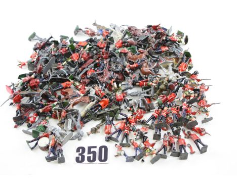 Lot of vintage lead military figures, mainly Britains and Hilco, F-G, a few P, approx 40 solid lead, (160+)