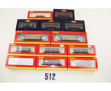 Hornby (China) and Bachmann 00 Gauge Wagons: Hornby (9, including Hoppers and Tankers), Bachmann (4, including Cattle Trucks)