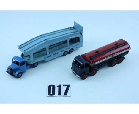 Dinky Toys Commercial Vehicles: 982 Pullmore Carrier with mid blue cab and light blue back and decks, G, together with 942 Re