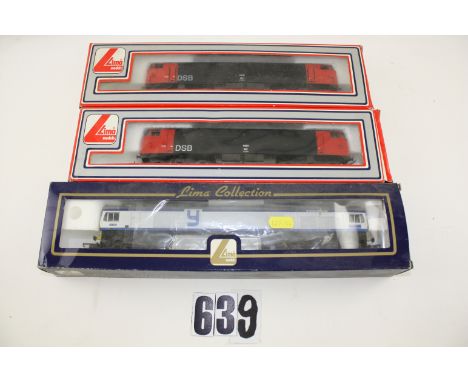 Lima HO and OO Gauge Danish and British Diesel locomotives: comprising two DSB Co-Co's, no 1401 in black/orange livery, toget