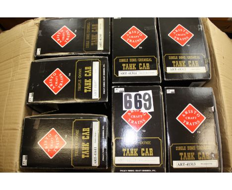 Aristo-Craft Gauge 1 American Freight stock: comprising seven assorted tank wagons, including Monsanto, Esso, Wyandotte, Sinc