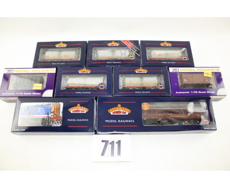 OO Gauge Diesel Shunter freight wagons and NRM support coach by Bachmann and Dapol: comprising 32-102V class 08 shunter 08641