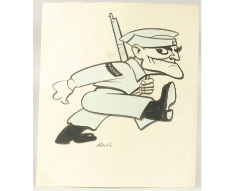 Edward Sylvester Hynes (1897-1982) Irish, Home Guard, a man in uniform, pen and watercolour, signed, 10.5" x 9", (26.5x23cm) 