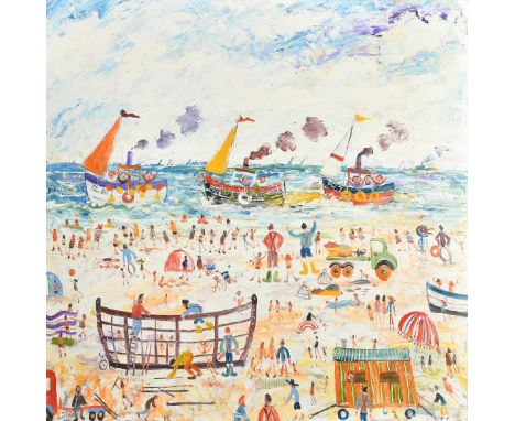 Simeon Stafford (b. 1956), 'Fishing Fleet Penzance', oil on panel, signed and also inscribed verso, 31.5" x 31.5" (80 x 80cm)