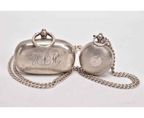 TWO EARLY 20TH CENTURY SOVEREIGN HOLDERS, to include a double sovereign holder, plain polished design engraved initials 'H.L.