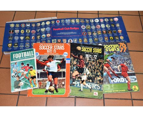 A QUANTITY OF F.K.S. THE WONDERFUL WORLD OF SOCCER STARS PICTURE STAMP ALBUMS, 1971/72, 1972/73 AND 1976/77, all are incomple