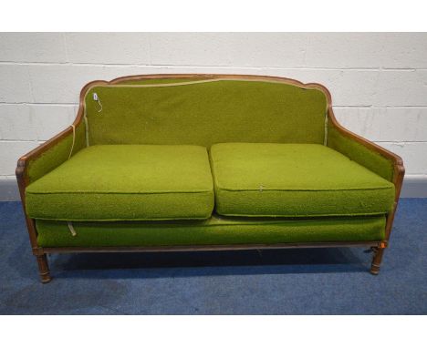 AN EARLY 20TH CENTURY LOUIS XVI BEECH FRAMED SOFA, width 153cm x depth 87cm x height 79cm (the item in this lot is the remane