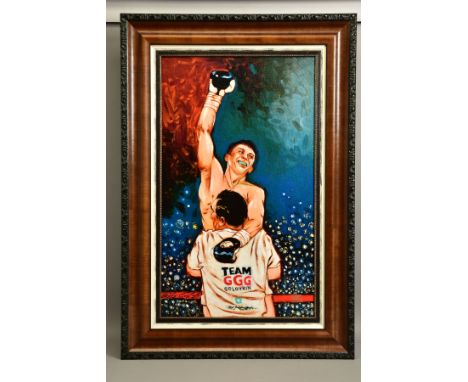 TODD WHITE (AMERICA 1969) 'VICTORY' a portrait of boxing champion Gennady Golovkin, limited edition print 13/50, signed by Wh