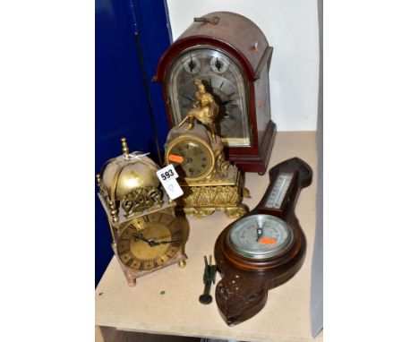 A GUSTAV BECKER WESTMINSTER CHIMING MANTLE CLOCK, with Roman numerals to the chapter ring, height approximately 31cm, winds, 