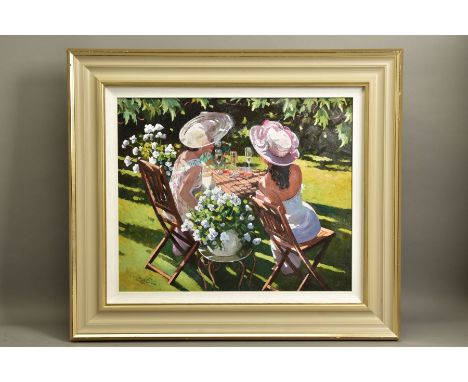 SHERREE VALENTINE DAINES (BRITISH 1959) 'CHAMPAGNE CELEBRATION' limited edition print 45/195, female figures wearing cocktail