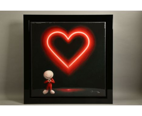 DOUG HYDE (BRITISH 1972) 'THE MESSAGE OF LOVE' limited edition print of a neon heart 101/150, signed bottom right, no certifi