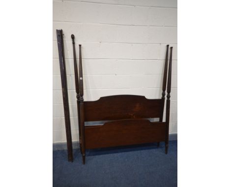 A STAG MINSTREL 4FT6 BEDSTEAD  (the item in this lot is the remanence of a fire damaged property)