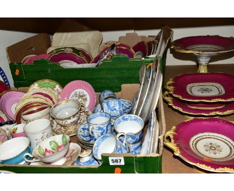 19TH AND 20TH CENTURY CERAMICS, to include a Royal Grafton, Paragon and Royal Stafford teawares, part dessert service compris