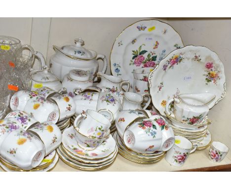 SIXTY SEVEN PIECES OF ROYAL CROWN DERBY 'DERBY DAYS' AND 'DERBY POSIES' TEAWARES, comprising twenty one pieces of 'Derby Days